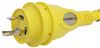 power cord extension 30 amp male plug furrion marine 50' - led 125v yellow