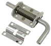 latches 2-7/8 inch long spring latch w/ cover and holdback - 4 hole x 2 stainless steel right hand