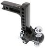 Flash Solid Steel Adjustable 2-Ball Mount - 2" Hitch - 10" Drop, 11" Rise - 12K