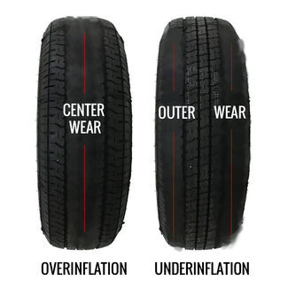 Tire Overinflation and Underinflation Wear