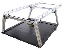 Pace Edwards Full-Metal JackRabbit Retractable Hard Tonneau Cover w/ Contractor Rig Rack - Aluminum