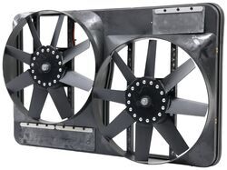 Flex-a-lite Dual 13-1/2" Electric Radiator Fans w/ Shroud - Variable Speed Controller - Puller