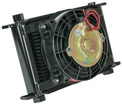 Flex-a-lite Remote Mount Engine Oil Cooler and Fan - Plate and Fin - 300 CFM - AN Fitting - FLX700021