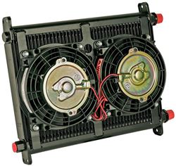 Flex-a-lite Remote Mount Engine Oil Cooler and Fans - Plate and Fin - 600 CFM - AN Fitting
