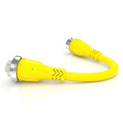 Furrion Marine Power Cord Adapter - 50A 125/250V Female to 50A 125V Male - Yellow - FP5550SY