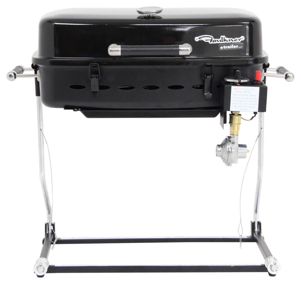 Faulkner BBQ Grill - RV Mount or Freestanding - Propane - Black Powder ...