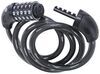 bike lock roof rack utility resettable combination cable - 3' 10 inch long 1/2 diameter pvc covered steel