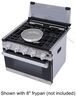 range triple burner furrion propane rv with glass cover - 3 burners 17 inch tall stainless steel
