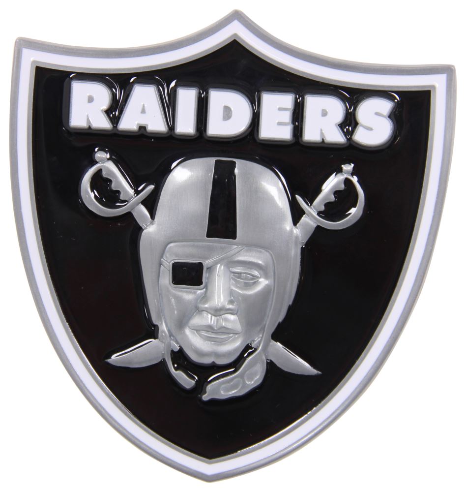 Oakland Raiders Logo 1.25 x 2 Universal Plastic Hitch Cover