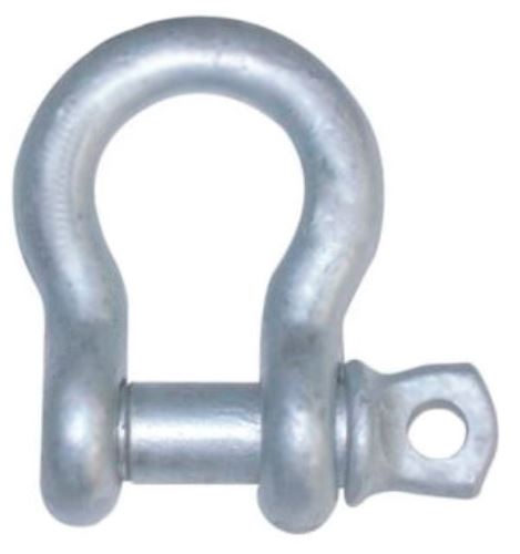 Bow Shackle with Screw Pin - Galvanized Steel - 3/8