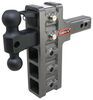 gen-y hitch trailer ball mount adjustable two balls 2-ball w/ stacked receivers - 2 inch 7-1/2 drop 10k
