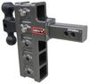 gen-y hitch trailer ball mount adjustable drop - 7 inch rise 2-ball w/ stacked receivers 2 7-1/2 10k