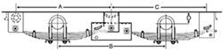 Dexter Tandem-Axle Trailer Hanger Kit for 3" Slipper Springs - 38" Axle Spacing - HAP-103-203-01