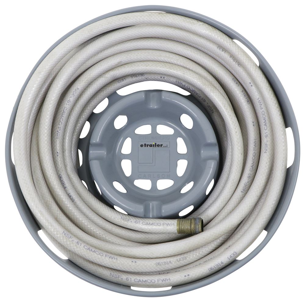 Stromberg Carlson HC-75 Hose and Cord Caddy for RV - Holds Up to 75 Feet of  Hose - 17 x 6.5 Camper Hose Storage - RV Water Hose Caddy - RV Storage