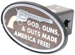God, Guns, & Guts 2" Trailer Hitch Receiver Cover - ABS Plastic - HCC11486