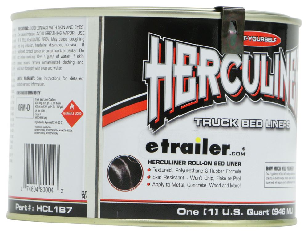 Herculiner Brush-On Truck Bed Liner - 1 Quart - Gloss Black Herculiner ...