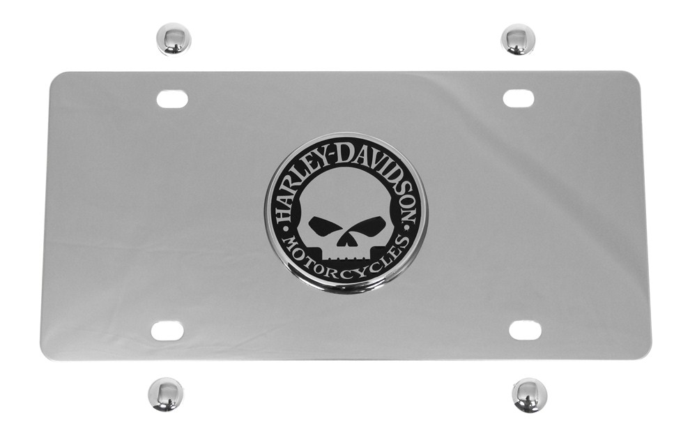 Harley-Davidson License Plate - Chrome Willie G. Skull Emblem ...