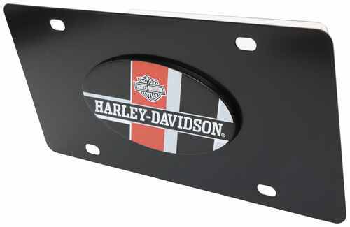 Harley-Davidson License Plate - Black and Orange - Stainless Steel ...