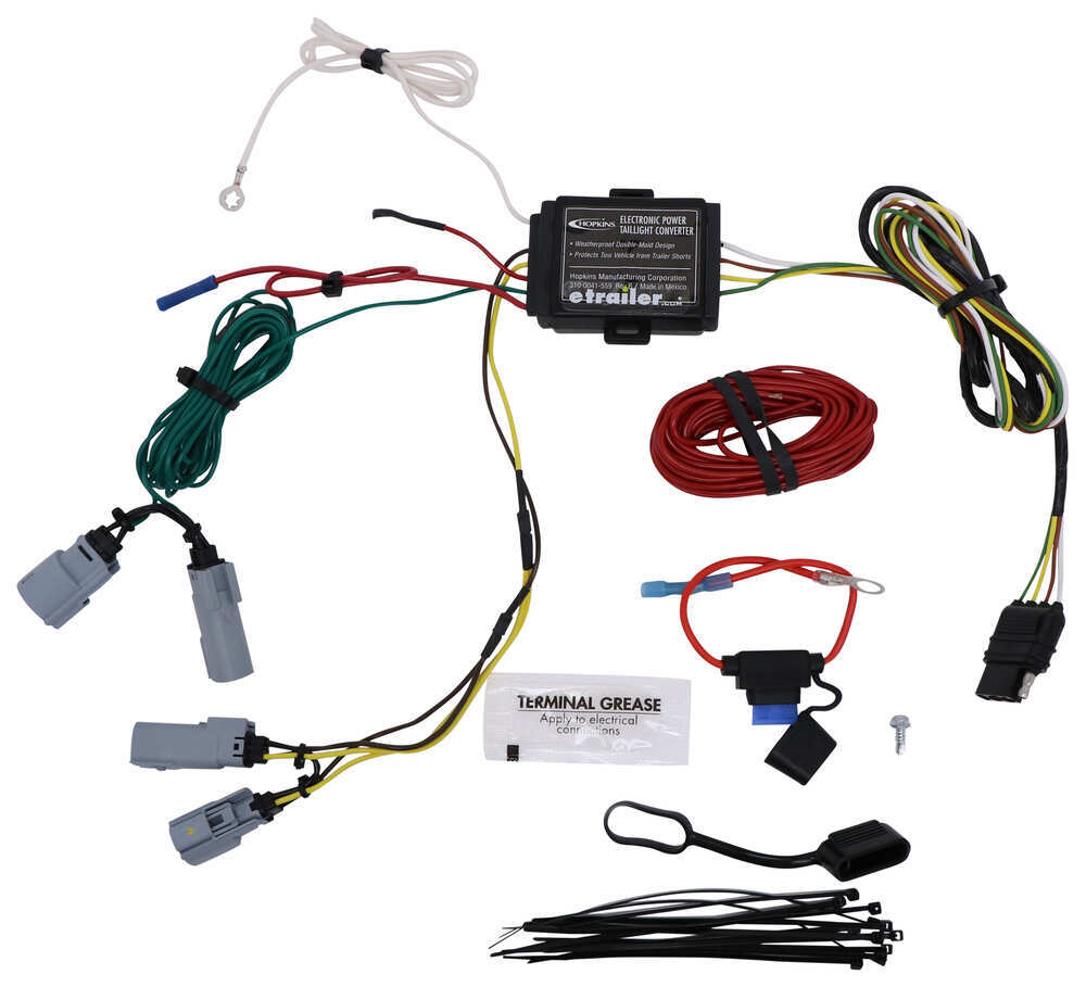 Hopkins Plug-In Simple Vehicle Wiring Harness with 4-Pole Flat Trailer