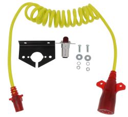 Hopkins Nite-Glow Tow Bar Extension Cord w/ Socket - Coiled - 7-Way RV to 4-Way Round - 8' Long - HM47044