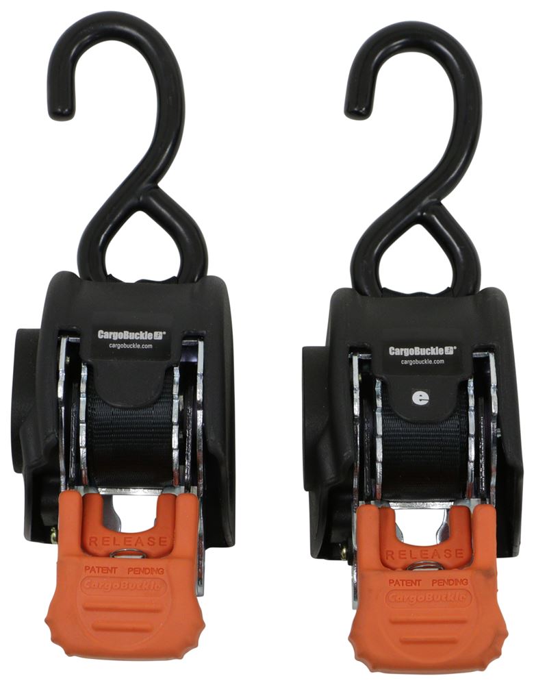 BoatBuckle Mini G2 Retractable, Ratcheting Transom Tie-Downs - 6' Long -  466 lbs - Qty 2 BoatBuckle Boat Tie Downs IMF106877