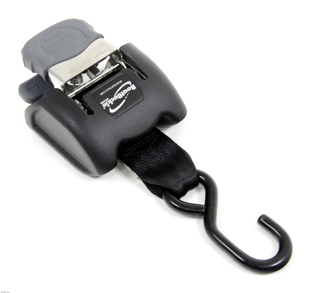 BoatBuckle G2 Retractable, Ratcheting Bow Tie-Down Strap - Steel