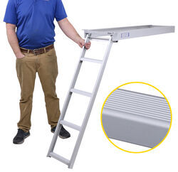 Jif Marine Underdeck Tritoon Ladder - 4 Steps - 48" Tall x 13" Wide - Aluminum - JIF25FR