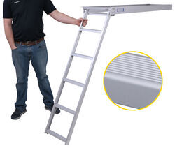 Jif Marine Underdeck Pontoon Ladder for Round Decks - 5 Steps - 59" Tall - 300 lbs - Aluminum - JIF85FR