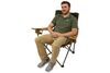 recliners adjustable arm rests carry wrap with handles cup holders kelty deluxe lounge reclining camp chair - 19 inch tall seat light and dark brown