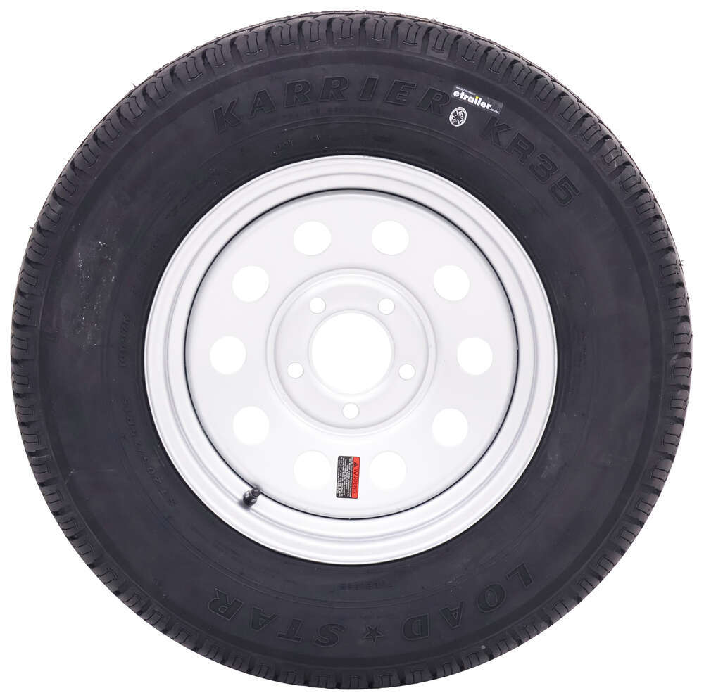 Karrier ST205/75R15 Radial Trailer Tire With 15" Silver Mod Wheel - 5 ...