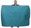 patterned solid color kelty jeanie's outdoor blanket - 6' 8 inch long x 4' 9 wide teal and yellow