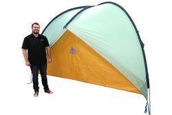 Kelty Sunshade - Movable Wall - 78 sq ft - Orange and Light Blue
