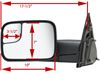 full replacement mirror k-source custom flip out towing - manual textured black driver side
