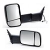 full replacement mirror heated k-source custom flip out towing mirrors - electric/heat w led signal lamp black pair