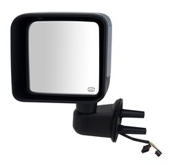 K-Source Replacement Side Mirror - Electric/Heated - Textured Black/Chrome - Driver Side            