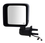 K-Source Replacement Side Mirror - Electric/Heated - Textured Black/Chrome - Driver Side            