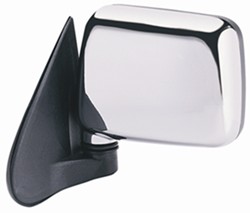 K-Source Replacement Side Mirror - Manual - Black/Chrome - Driver Side                              