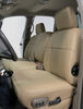 bucket seats and bench seat clazzio custom covers - leather front middle rear beige