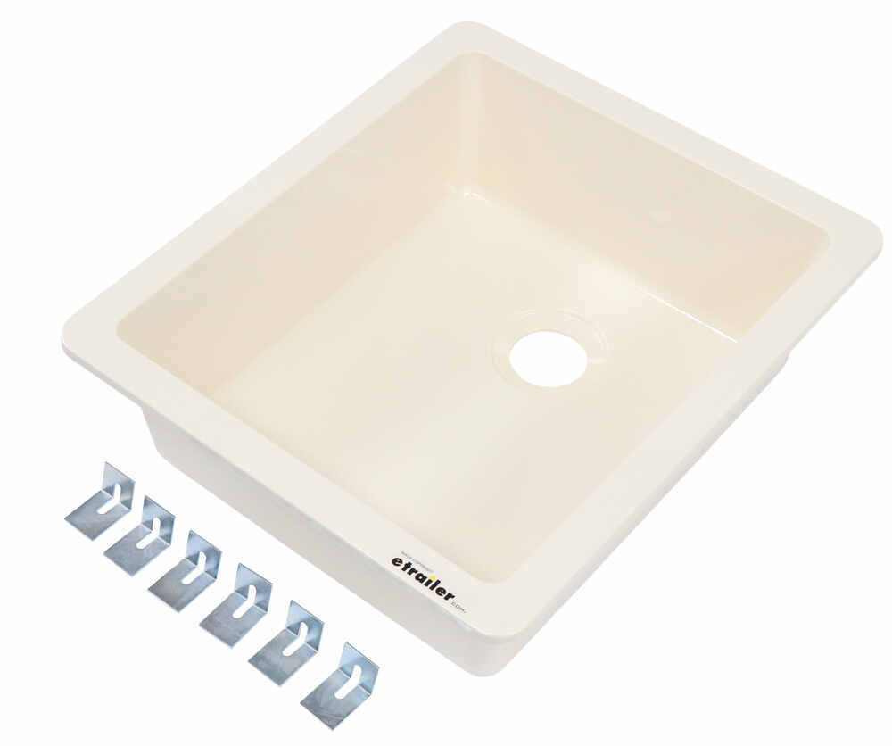 Better Bath RV Kitchen Sink - Single Bowl - 15" Long x 13" Wide - Parchment - LC209351