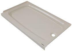 Better Bath RV Shower Pan - Right Hand Drain - 40" Long x 24" Wide - Parchment - LC209500