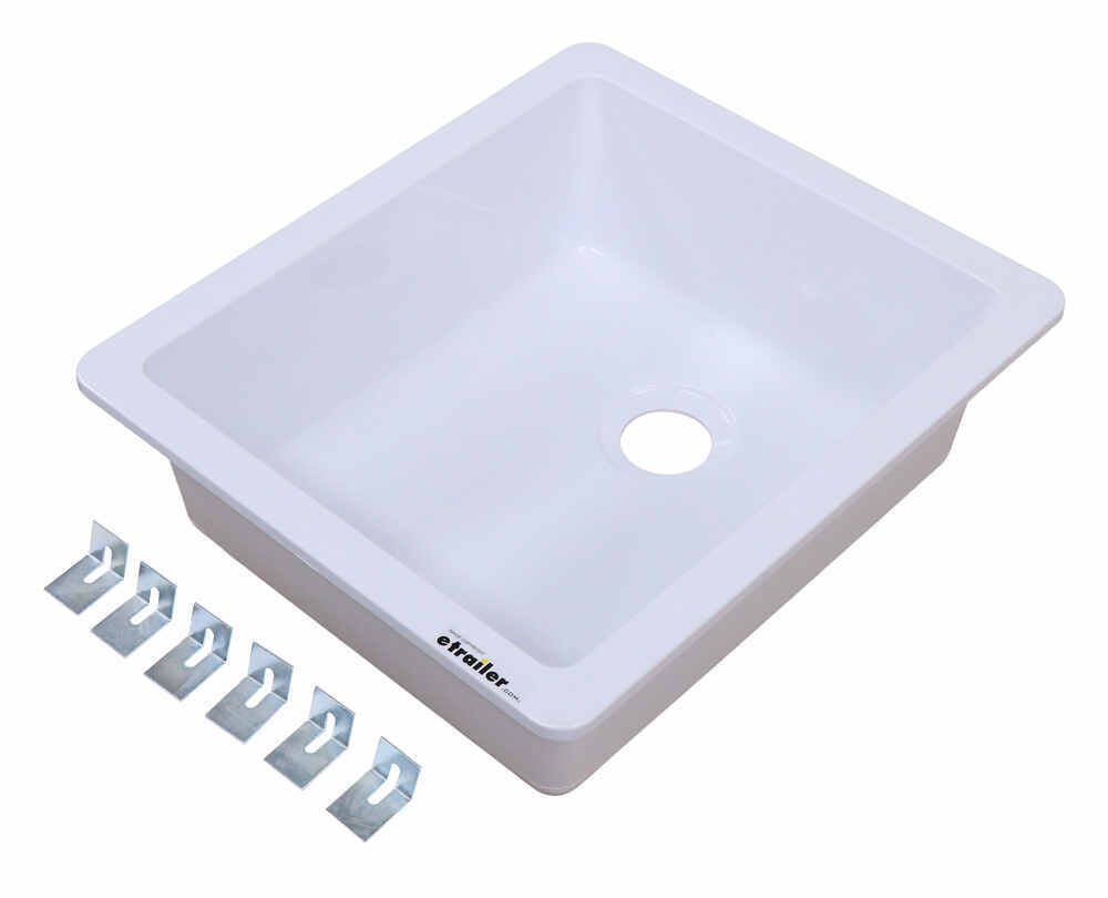 Better Bath RV Kitchen Sink - Single Bowl - 15" Long x 13" Wide - White - LC209630