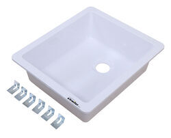Better Bath RV Kitchen Sink - Single Bowl - 15" Long x 13" Wide - White - LC209630