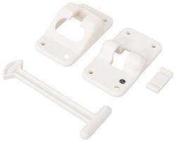 Kwikee T-Style RV Door Holder w/ Bumper - 4" Long Arm - Cream - LC381409