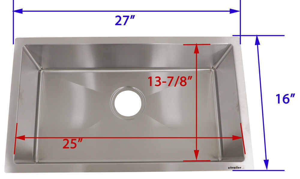 23 inches by 16 kitchen sink