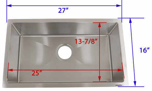 Better Bath RV Kitchen Sink - Single Bowl - 27