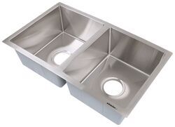 Better Bath RV Kitchen Sink - Double Bowl - 27" Long x 16" Wide - Stainless Steel - LC385314