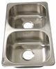 kitchen sink rectangular better bath rv - double bowl 27-1/8 inch long x 16-1/8 wide stainless steel