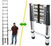 exterior ladders 12-1/2 feet tall lippert on-the-go telescopic ladder - 12-1/2' extended 14-1/3' reach 330 lbs