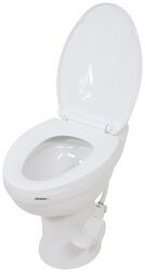 Lippert Flow Max Full-Timer RV Toilet - Standard Height - Elongated Seat - White Ceramic - LC67AF