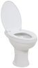 standard height fixed mount lippert flow max full-timer rv toilet - elongated seat white ceramic